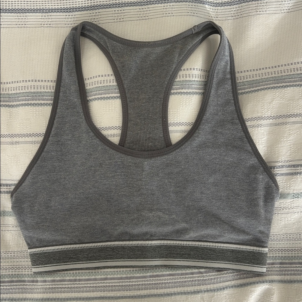 MANDUKA eko-cotton Gray Women's Sports Bra size small racer back